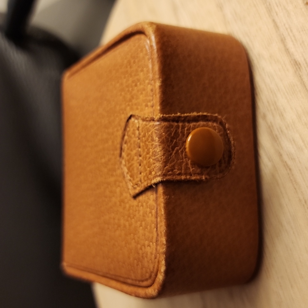 Vintage Leather Travel Jewelry Box